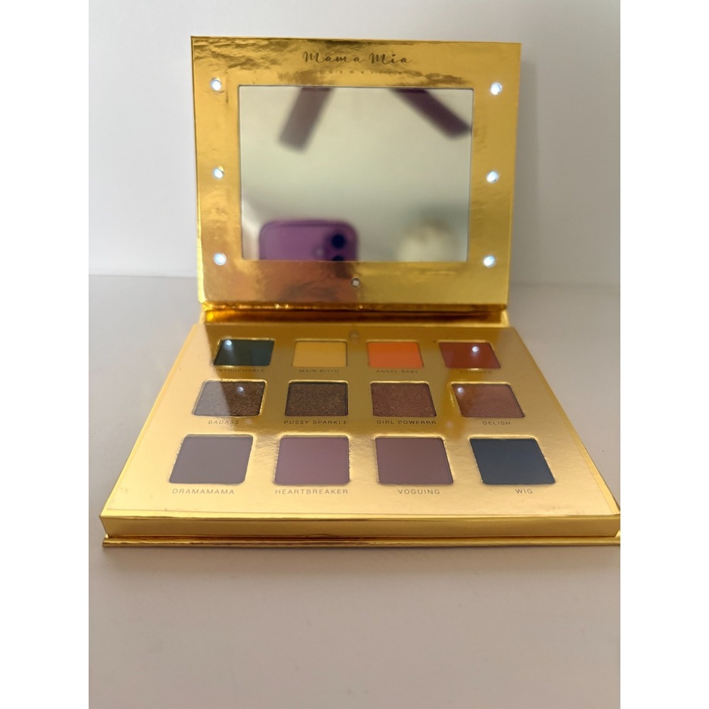 Mama Mia Cosmetics By Cosmyfy‎ Pressed Pigment Eyeshadow Palette Lighted Mirror